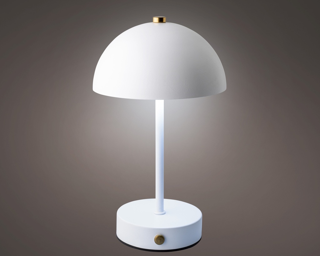 ***LED RECHARGEABLE TABLE LAMP METAL STEADY BO INDOOR WHITE/WARM WHITE D.15cm x H.25cm