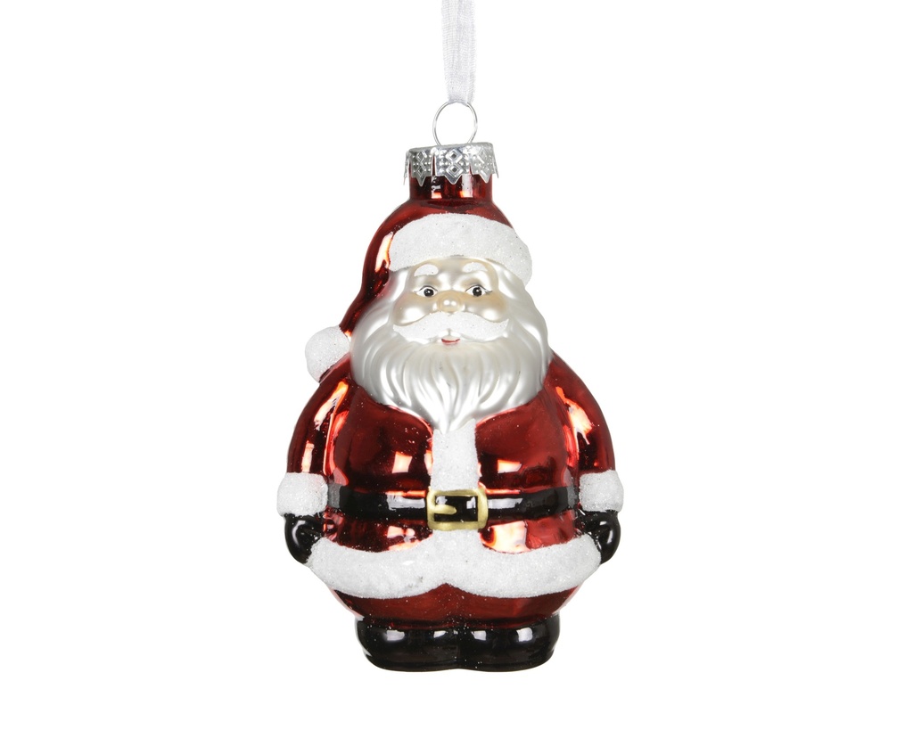***SANTA GLASS CHRISTMAS RED L7.30-W6.20-H11.60cm