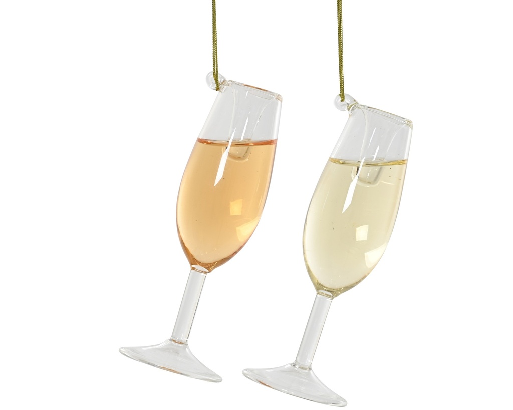 ***WINE GLASS GLASS W LIQUID INSIDE ASSORTED L4.00-W3.50-H12.20cm