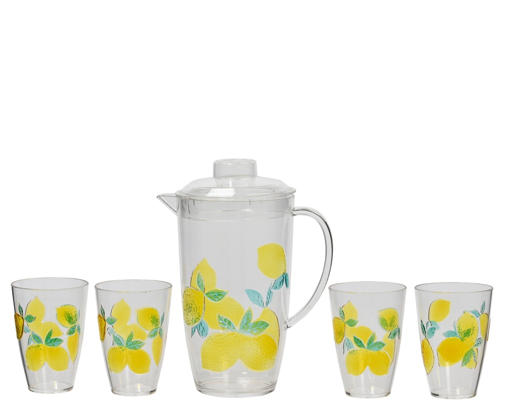 ***PITCHER PLASTIC EMBOSSED LEMON MIX YELLOW/COLOUR(S) D.13.3cm x H.26cm