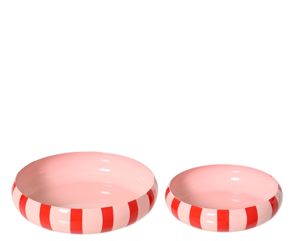 ***BOWL IRON WITH ENAMEL RED/COLOUR(S) D.22.5cm x H.5cm