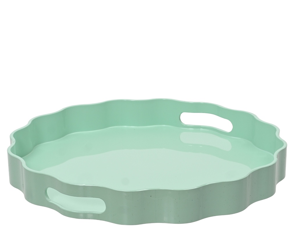 ***SERVING TRAY PP FLOWER LIGHT BLUE D.33cm x H.4cm