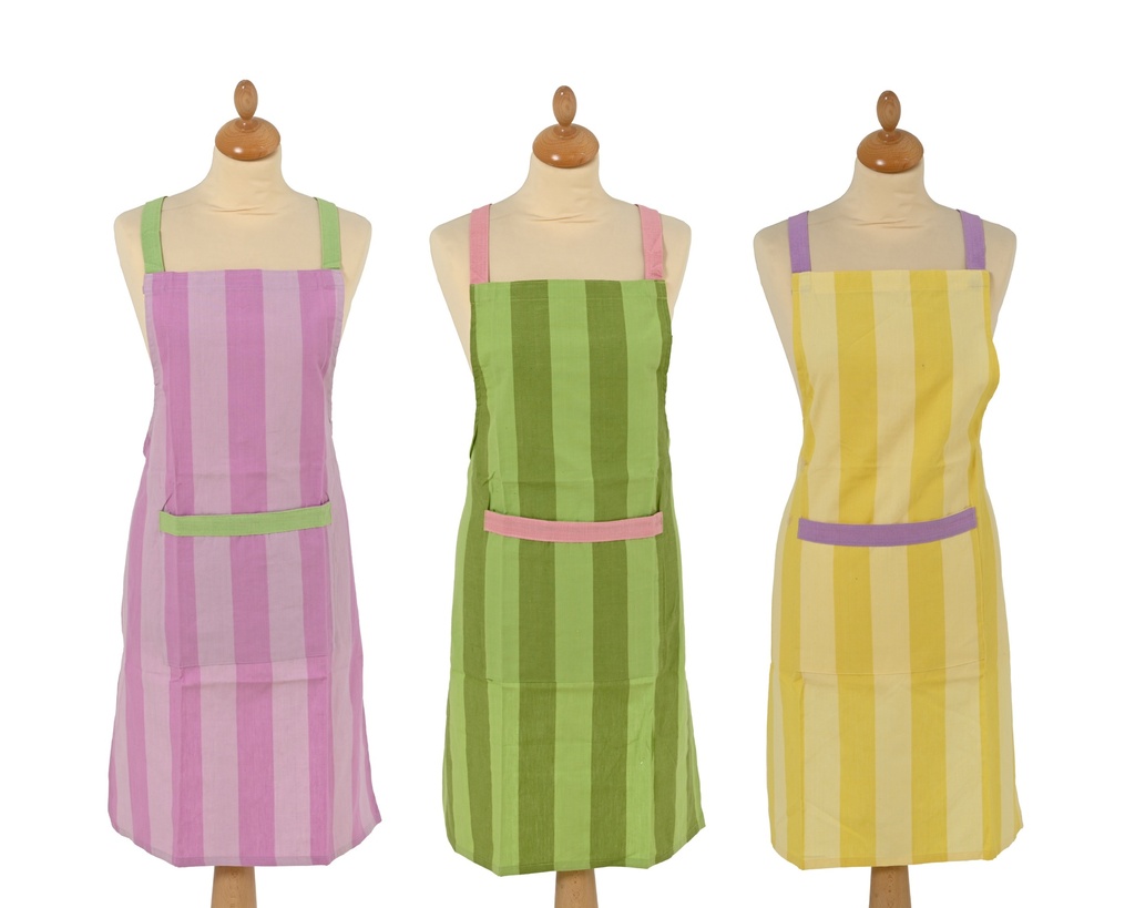 ***APRON COTTON RETANGLE WITH STRIPES 3COL ASS ASSORTED L.84cm x W.60cm x H.0.3cm