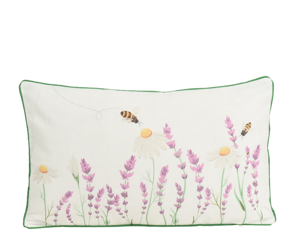 ***CUSHION POLYESTER COTTON RECTANGLE PRINTING CREAM/COLOUR(S) L.30cm x W.50cm x H.8cm