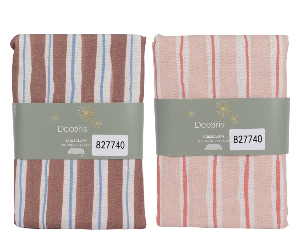 ***TABLECLOTH POLYESTER COTTON PRINTING 2ASS ASSORTED L.140cm x W.250cm x H.0.5cm
