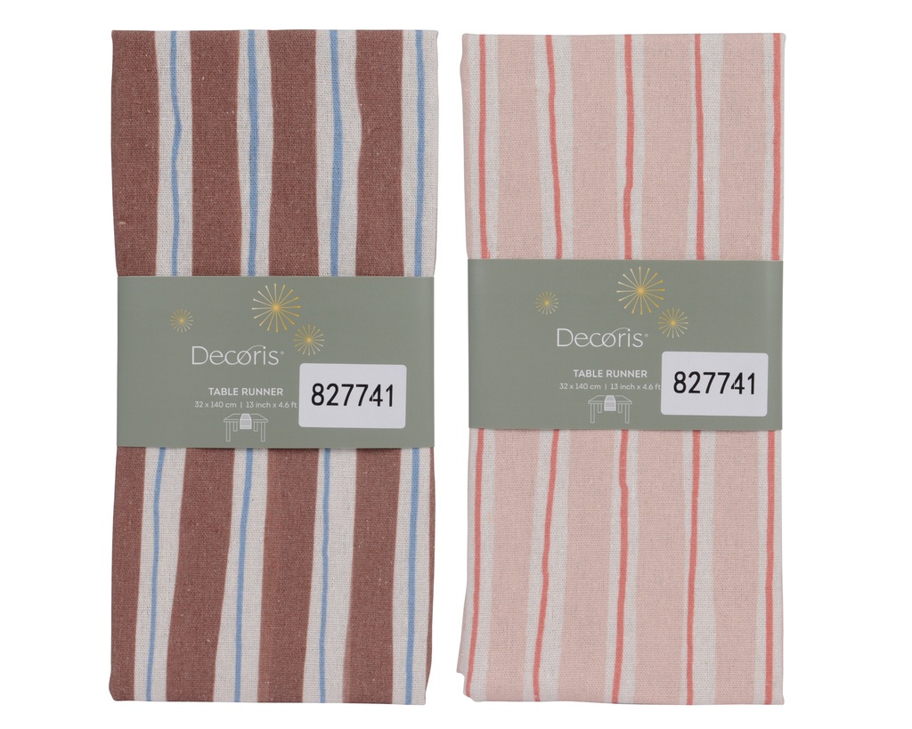 ***TABLERUNNER POLYESTER COTTON PRINTING 2ASS ASSORTED L.32cm x W.140cm x H.0.5cm