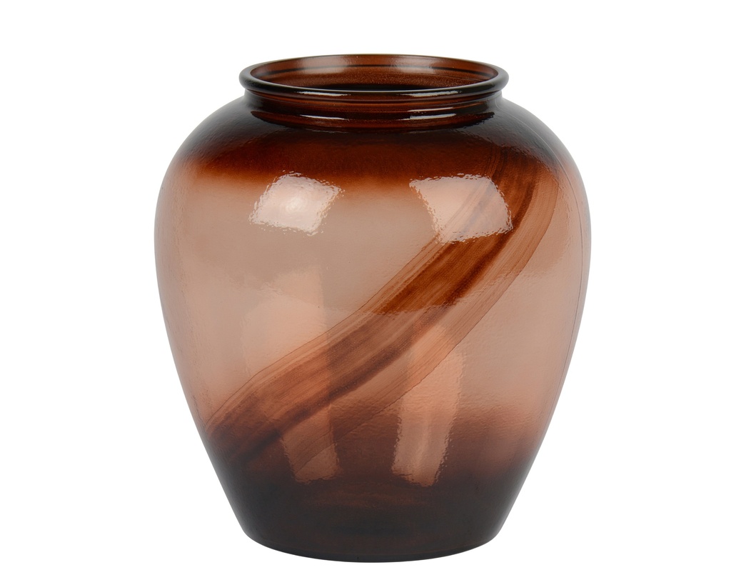 ***VASE RECYCLED GLASS SPECIAL BROWN D.26cm x H.28cm