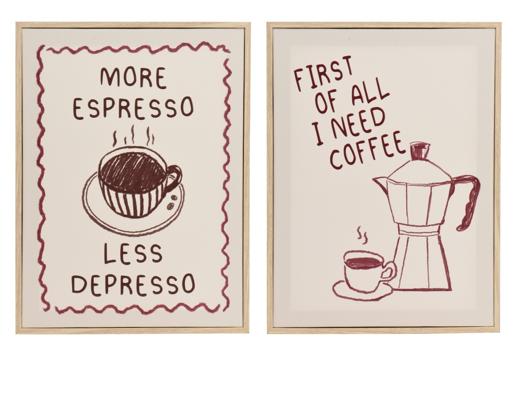 ***WALL DECO MDF ENAMEL FINISH PS FRAME 2ASS BROWN/COLOUR(S) L.30cm x W.40cm x H.2.5cm