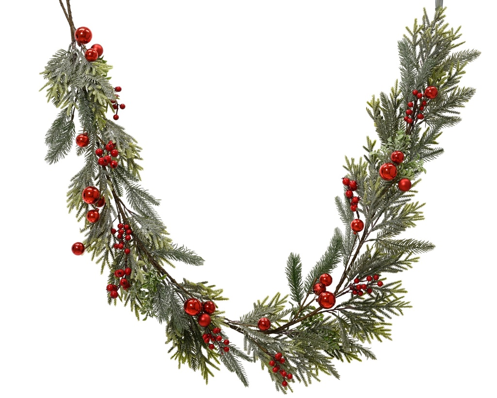 ***GARLAND GREEN/RED dia15.00-L180.00cm