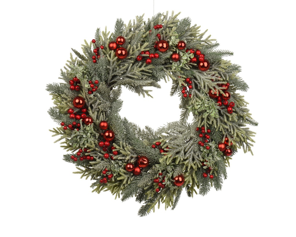 ***WREATH GREEN/RED dia60.00cm