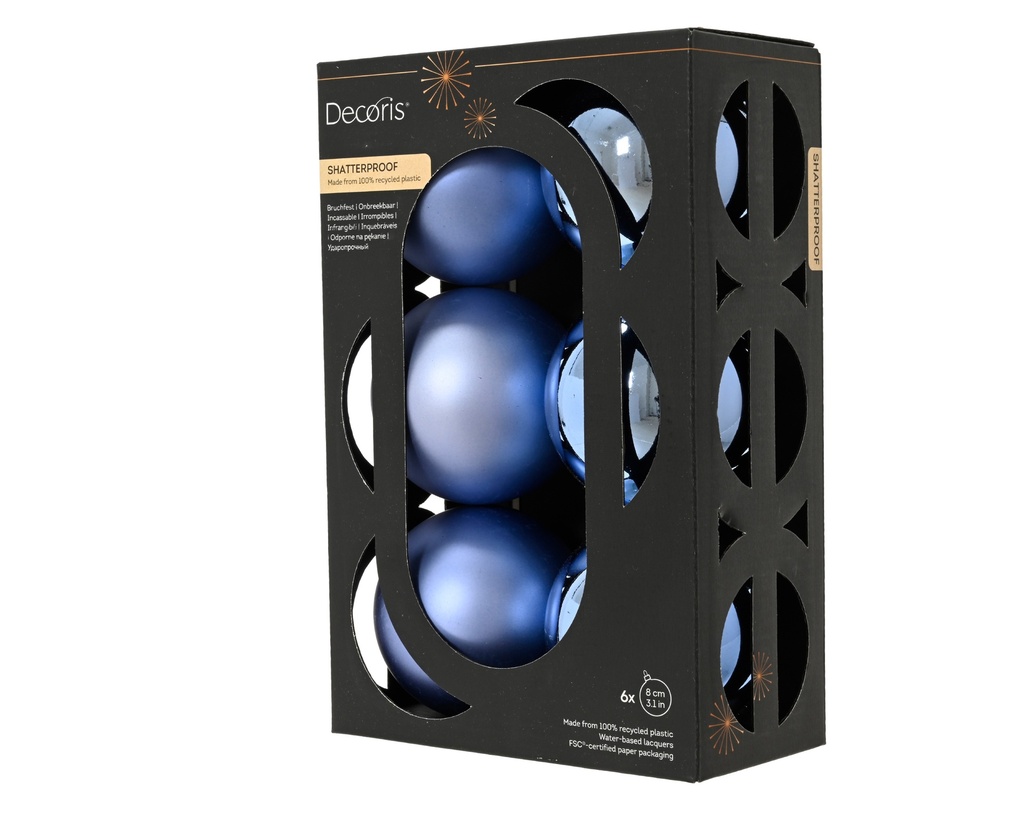 ***BAUBLES POLYSTYRENE BLUE DAWN dia8.00cm