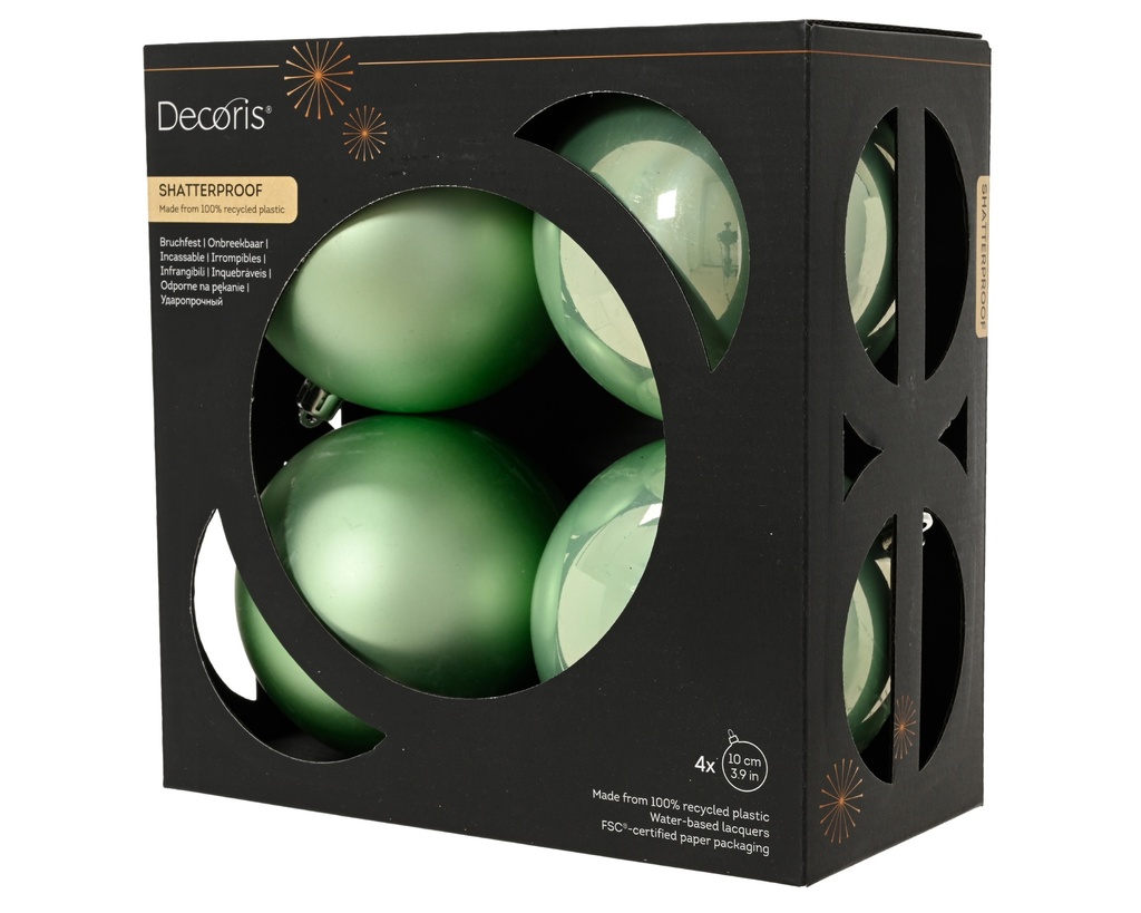 ***BAUBLES POLYSTYRENE ICING MINT dia10.00cm