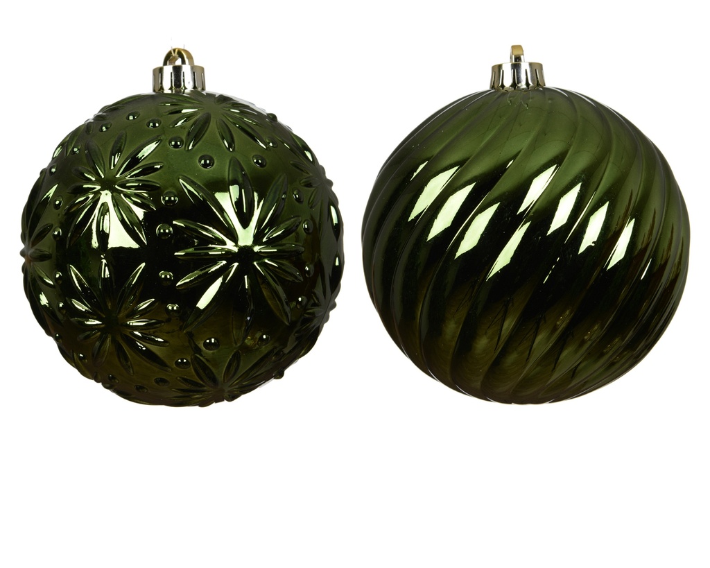 ***BAUBLES POLYSTYRENE PINE GREEN dia15.00cm