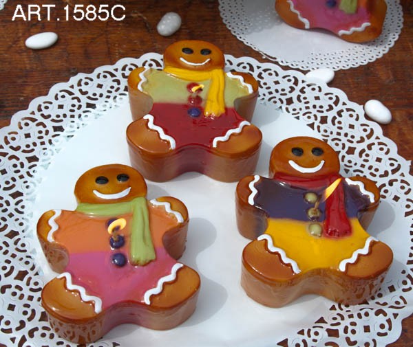 VELA CERA GALLETA GENGIBRE MULTI 12CM