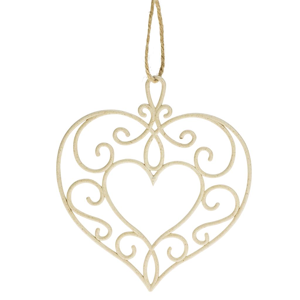 ***110MM ECO WOODFIBRE HEART VANILLA WHITE