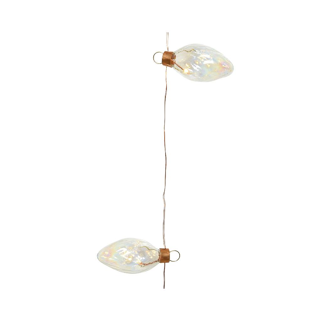 GUIRLANDE EN VERRE IRIDESCENT - 265CM - 20 LED/CHA/BAT/6H