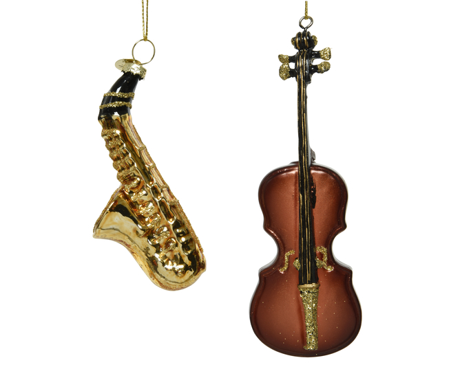 Ornament glass glitter 2ass L3-W3-H12CM