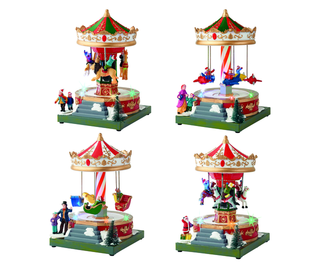 ESCENA CARRUSEL12X19CM-4LED/MULTI/BAT/MUS/MOV 4SURT UD