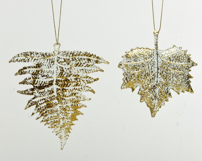 FEUILLE EN MÉTAL DORÉE - 10 ET 13CM - 2 DESIGN - PRIX À L' UNITÉ