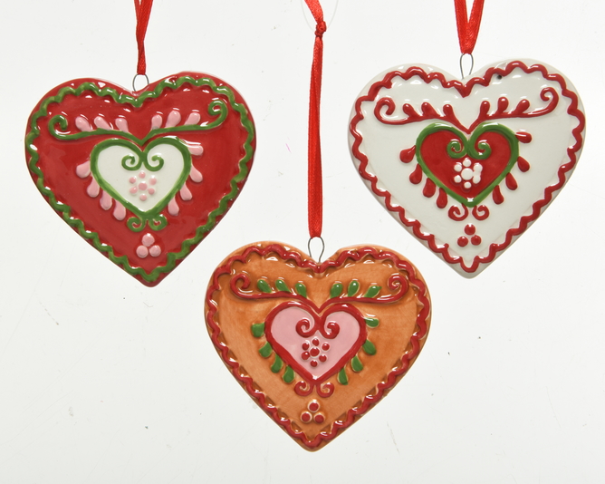 CORAZON CERAMICA - 8CM - 3 COLORES - PRECIO UD