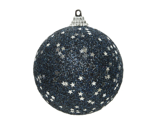 BOULE DE NOEL EN POREX - BLEU NUIT - 8CM