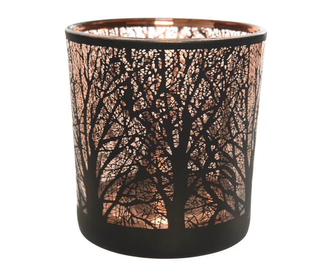 LAMPE CHAUFFE-PLAT EN VERRE - D7X8CM - NOIRE