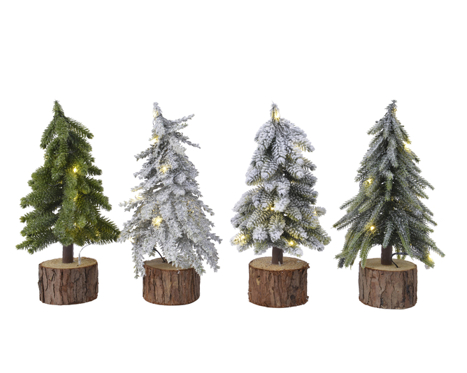 *C*MINI TREE ASSORTED BO PRELIT