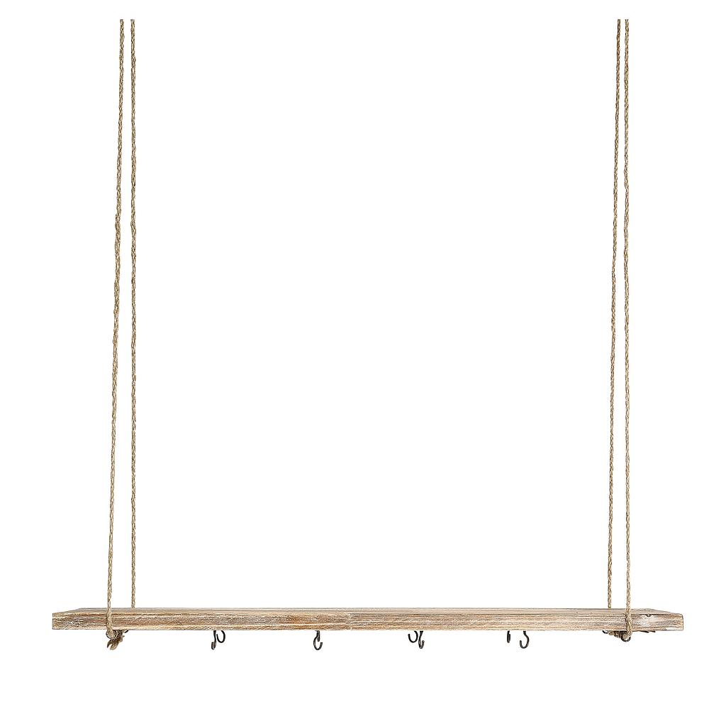 ESTANTERIA O COLUMPIO COLGAR - 8 GANCHOS - MADERA - 60X14CM