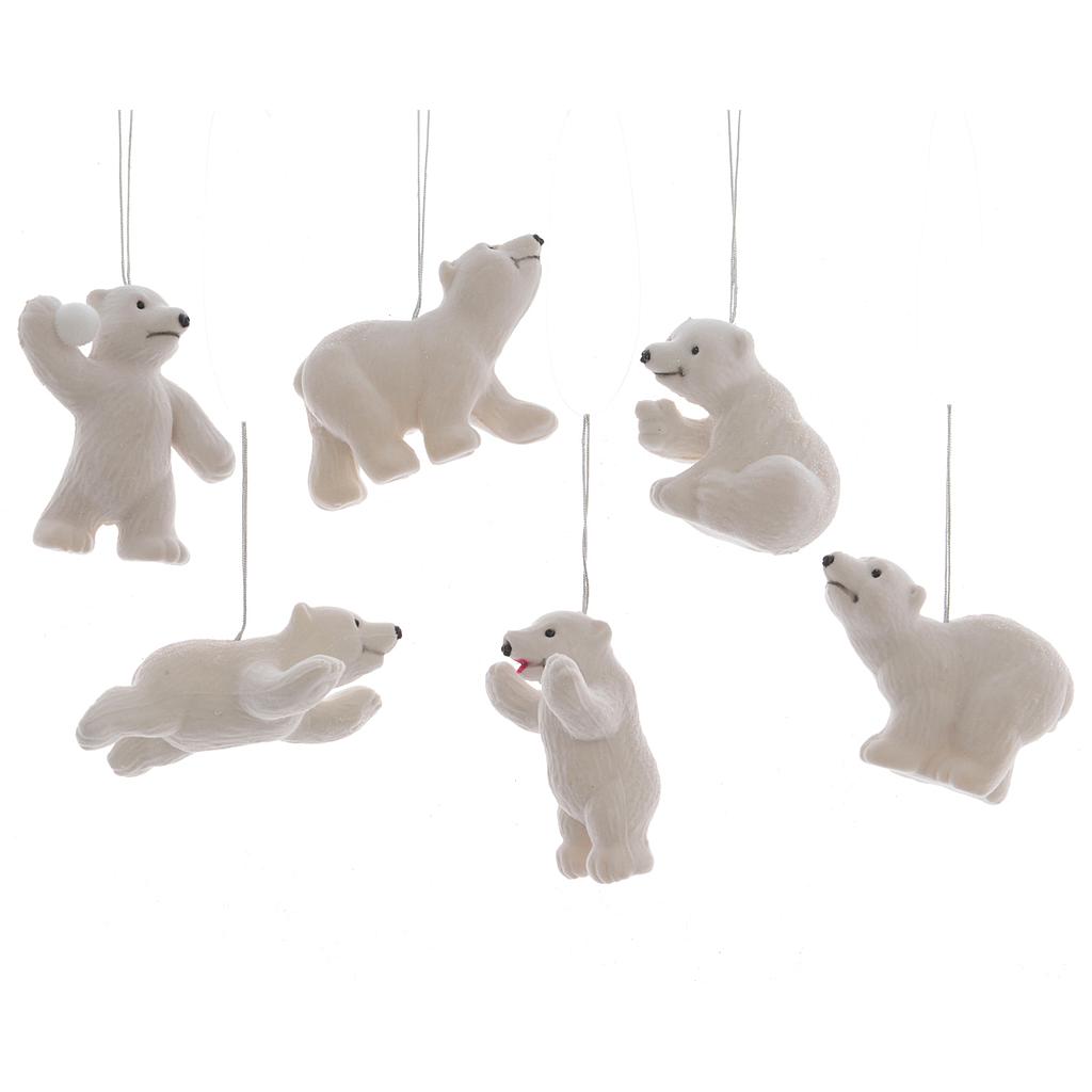 POLAR BEAR PLASTIC WITH IRIDESCENT GLITTER L2.50-W3-H8.50CM