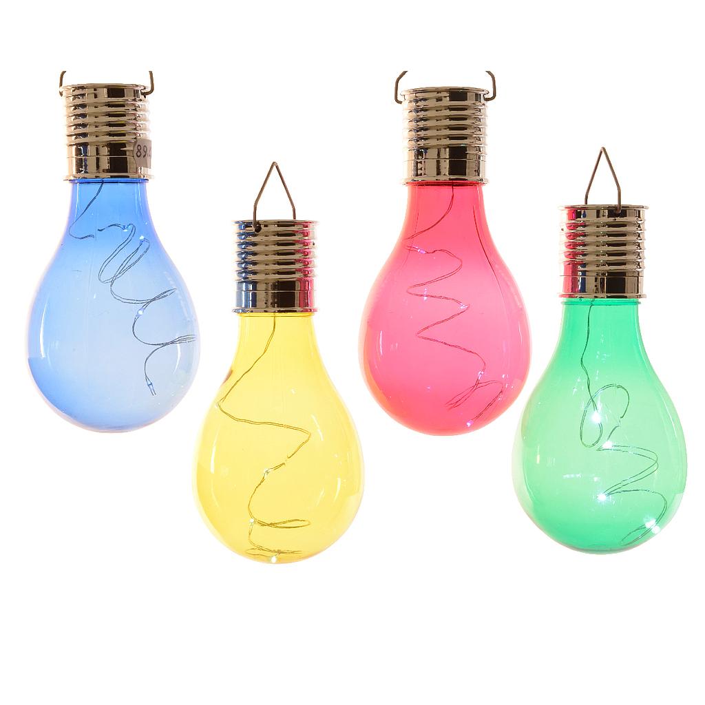 BOMBILLA LED SOLAR 14CM 4COL  UD