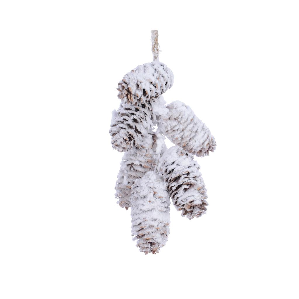 PIÑAS COLG NIEVE/PURPU 18CM