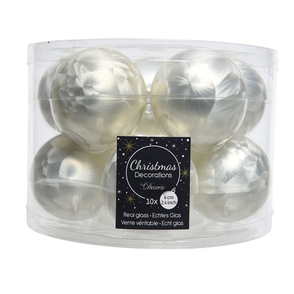 BOLA CRIS WHITE ICE LAQ 60MM MAT S/10