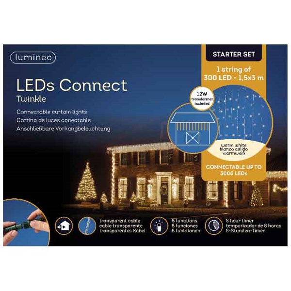 LED'S CONNECT CURTAIN LIGHTS OUTDOOR CM-300L