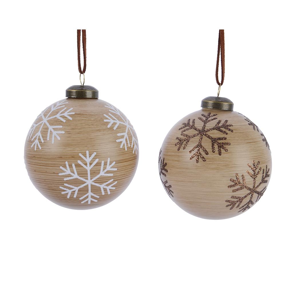 BAUBLE GLASS SNOWFLAKE DIA8CM