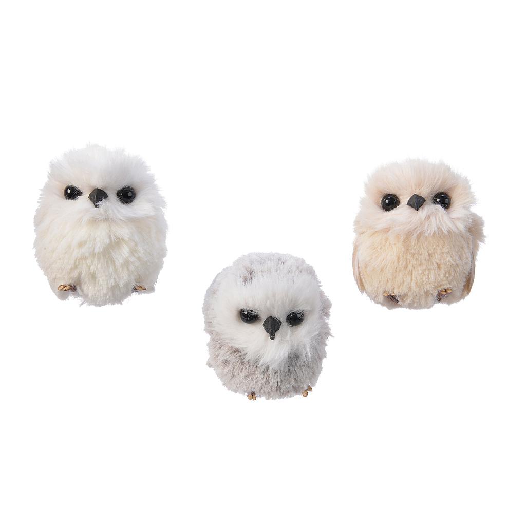 BUHO POREX/PELUCHE COLG 6X7CM 3SURT UD