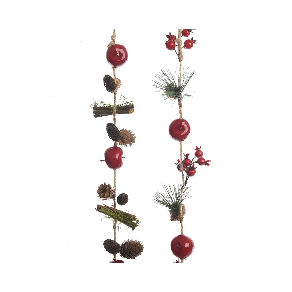PINECONE GARLAND W APPLES 2ASS L8-W6-H110CM