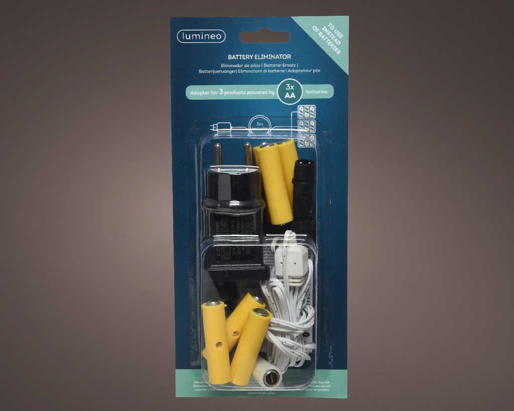 ELIMINADOR DE BATERIAS 3xAA CABLE 300CM