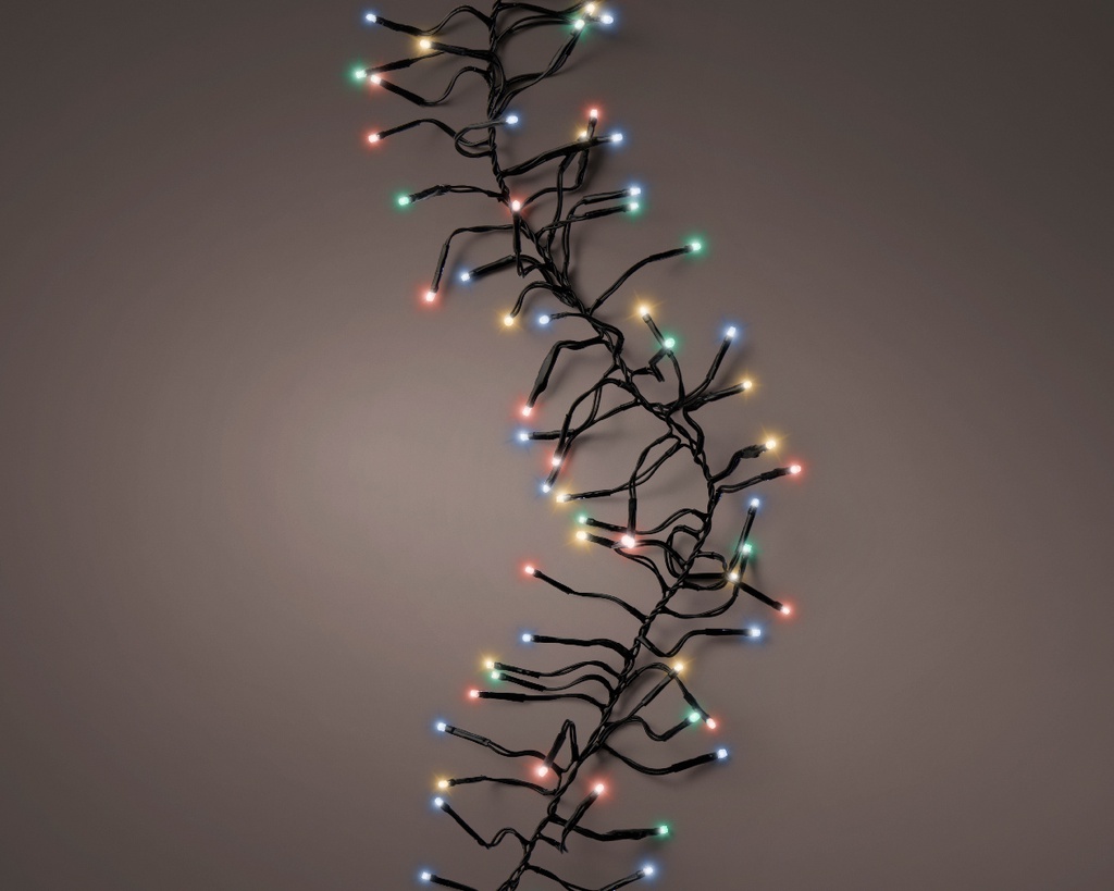 GUIRLANDE CLUSTER LED MULTICOLORES - NOIR - 600CM-768L