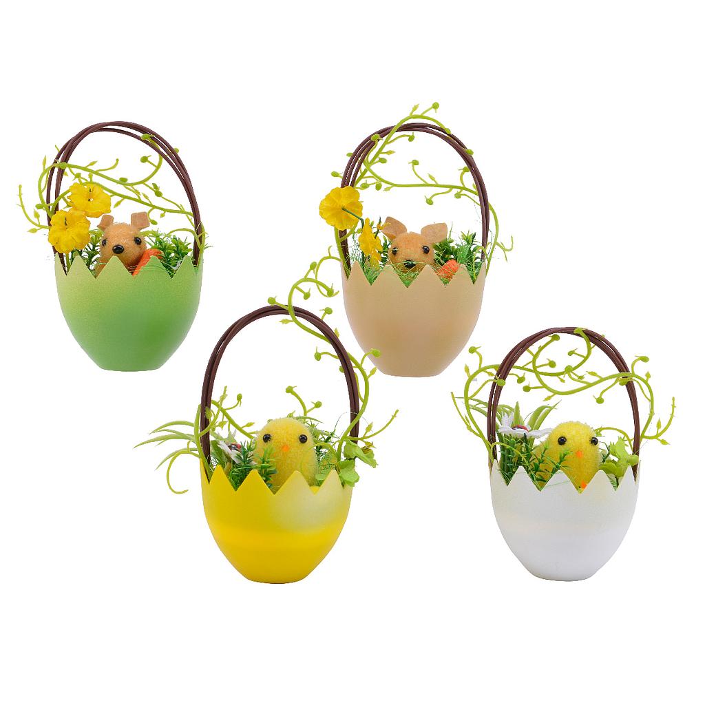 *C* PLC EASTER BASKET W FLOWER4ASS