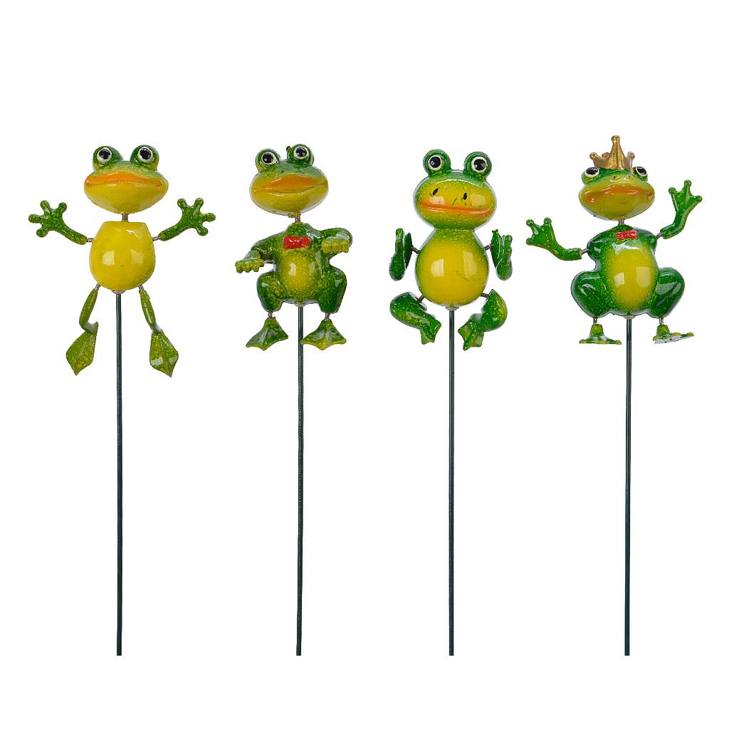 *C* PLC GARDEN STAKE FROG 4ASS