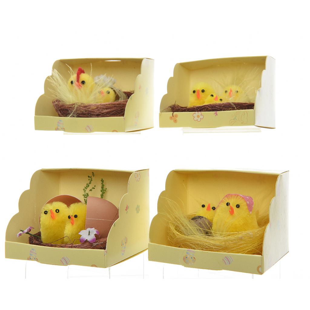 POULET EN CHENILLE SUR NID 4ASS DIA6-L6-W6-H4CM