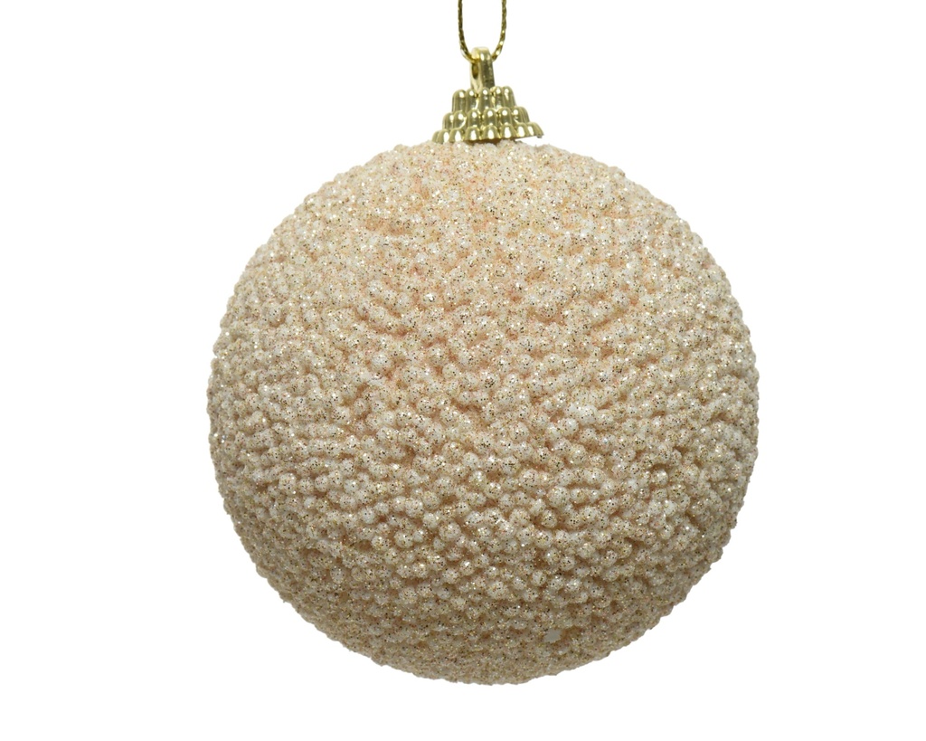 FOAM BAUBLE W GLITTER BEADS DIA10CM