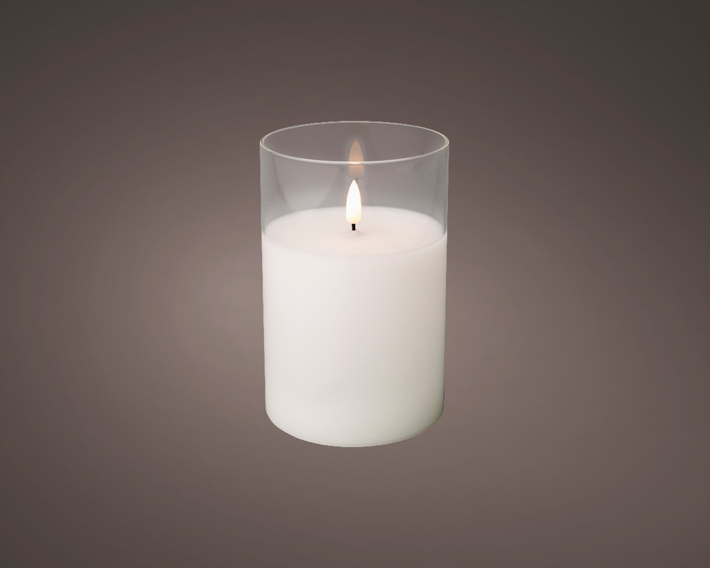 LED WAX CANDLE IN GLASS IND BO DIA10-H15CM-1L