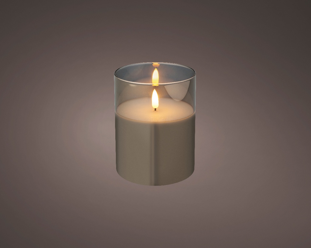 LED WAX CANDLE IN GLASS IND BO DIA10-H12.50CM-1L