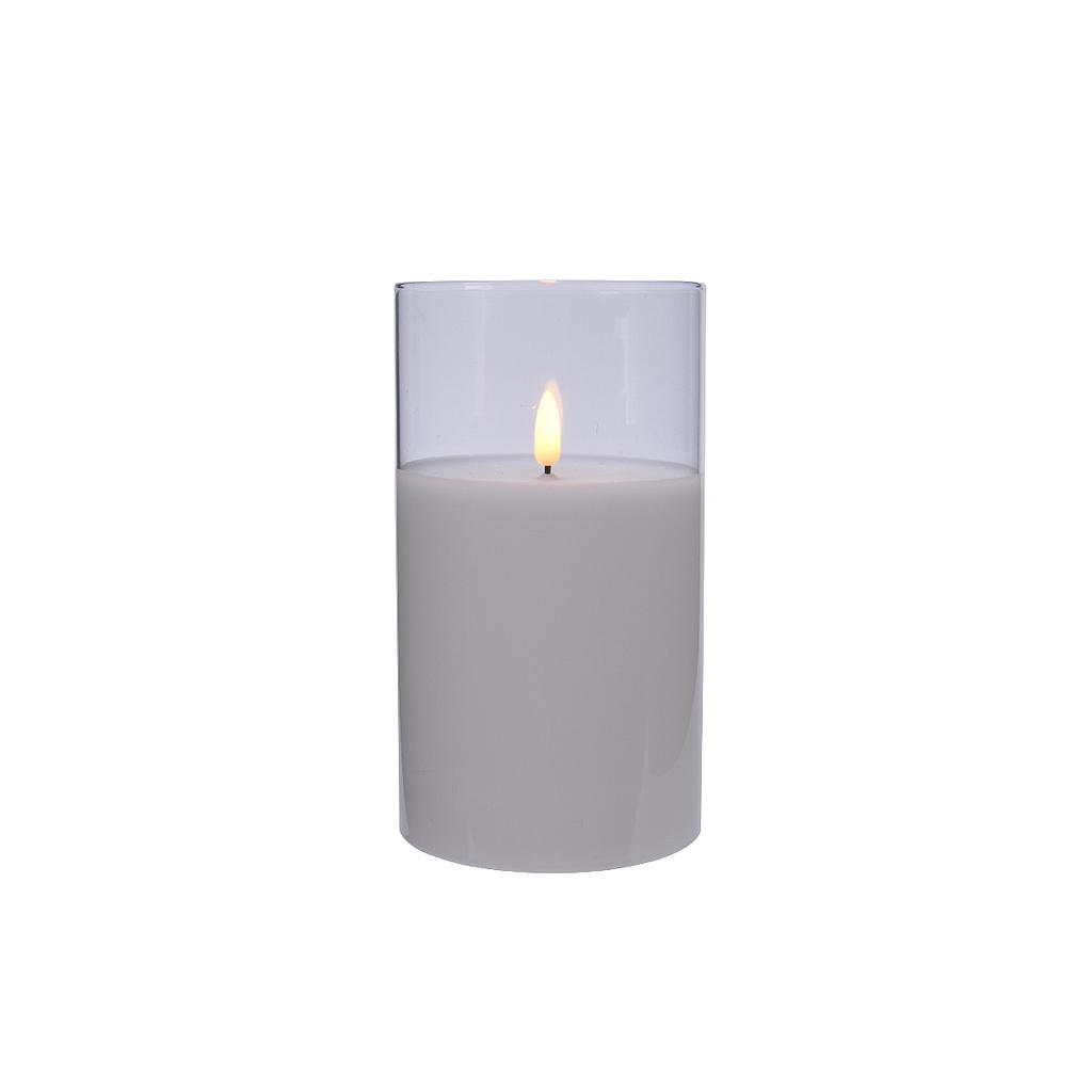 VELA EN VASO CRISTAL 7.5CMX12.5CM-BAT-6H-TIMER