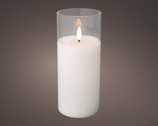 LED WAX CANDLE IN GLASS IND BO DIA7.50-H17.50CM-1L