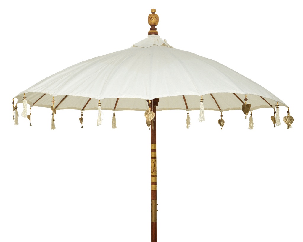 PARASOL ALGODÓN EXTERIOR-NATURAL CON DETALLES EN DORADO-200X230CM