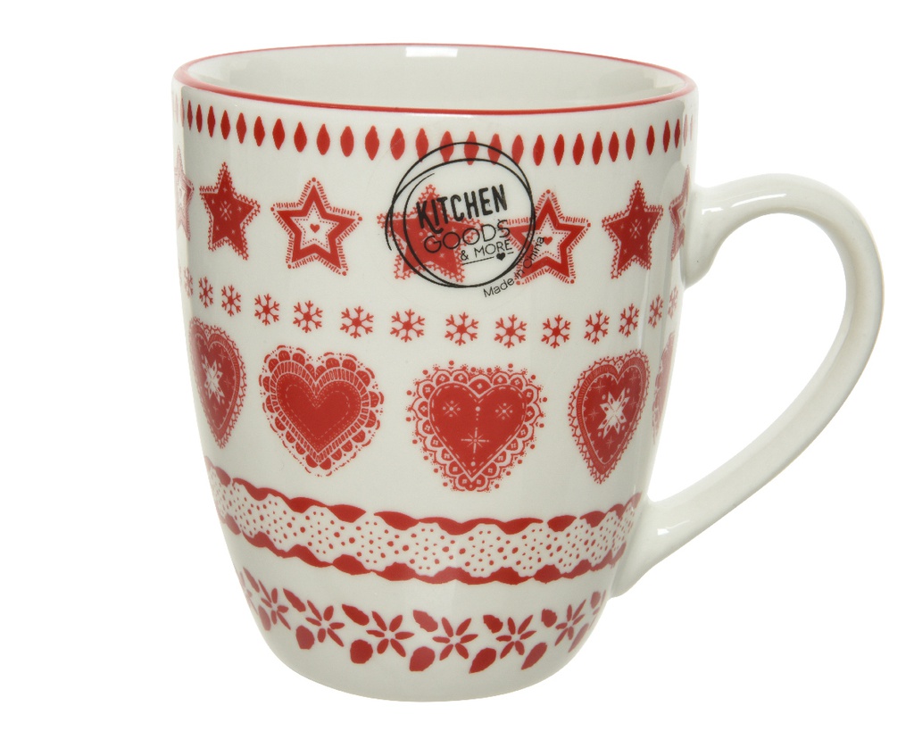 TASSE EN PORCELAINE - MOTIFS COEURS - VINTAGGE - TENDANCE