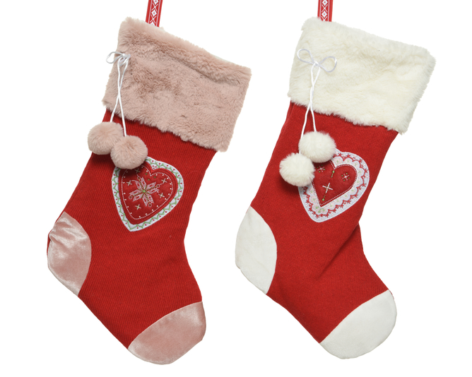 CHAUSSETTES COEUR BRODÉES - 2 DESIGN - PRIX À L' UNITÉ