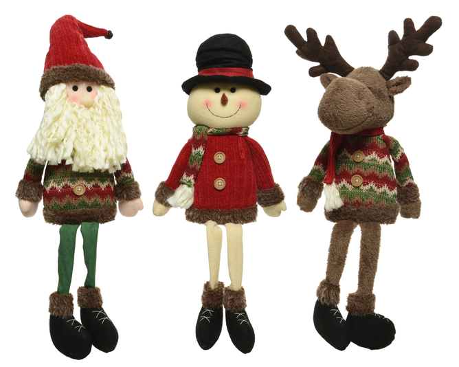 FIGURINES EN TISSU - PÈRE NOËL/RENNE/BONHOMME DE NEIGE - 84CM - PRIX À L' UNITÉ